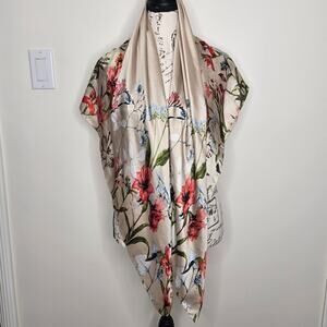 DANA BUCHMAN Floral Print Shawl Wrap One Size